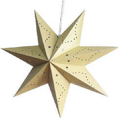 Звезда семиконечная бумажная 45 см, Звезды и точки, песочный