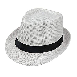Шляпа Трилби соломенная, белый