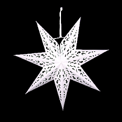 Звезда семиконечная бумажная 35 см "Вензель" , белый+зеленый