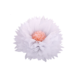 Бумажный цветок 30 см белый+персиковый