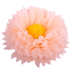Бумажный цветок 50 см персиковый+ярко-желтый