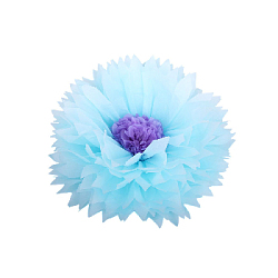 Бумажный цветок 30 см голубой+светло-сиреневый