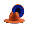 Шляпа Федора фетровая 2 цвета, оранжевый+синий