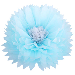 Бумажный цветок 50 см голубой+белый