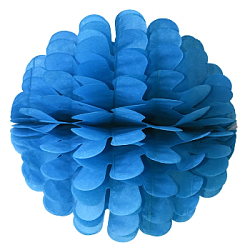 Бумажное украшение Цветочный шар-соты 30 см, синий