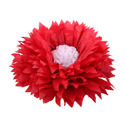 Бумажный цветок 40 см красный+белый