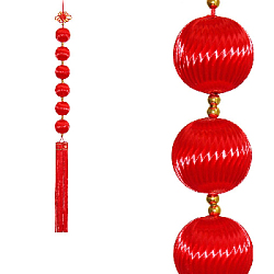 Китайская подвеска шары красные 6х110см