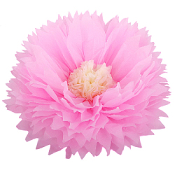 Бумажный цветок 50 см розовый+айвори