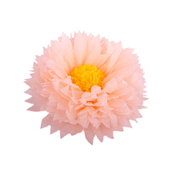 Бумажный цветок 30 см персиковый+ярко-желтый