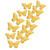 Наклейки Бабочки двойные перламутровые бумажные № 6 12 шт золото+персиковый