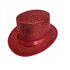 Шляпа Цилиндр с блеском, красный