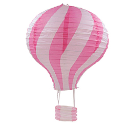 Подвесной фонарик "Воздушный шар"зигзаг 40 см розовый+белый