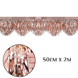 Занавес Дождик бахрома 50 см х 2 м, металлик розовое золото