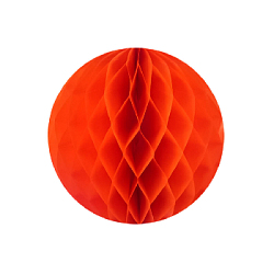 Бумажное украшение шар 20 см оранжевый