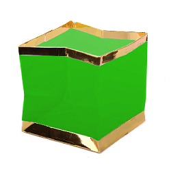 Плавающий фонарик "Куб" 15х15 см золото+зеленый