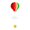 Подвеска Воздушный шар 59 см, айвори+красный+зеленый