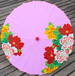 Китайские тканевые зонтики цветочные 82х54см, №14