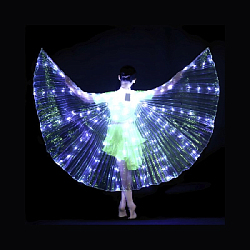 Крылья для танцев светящиеся детские 120см х 3м, белый