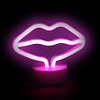 Светильник неоновый на подставке "Поцелуй" 15 х 17 см от батареек, розовый